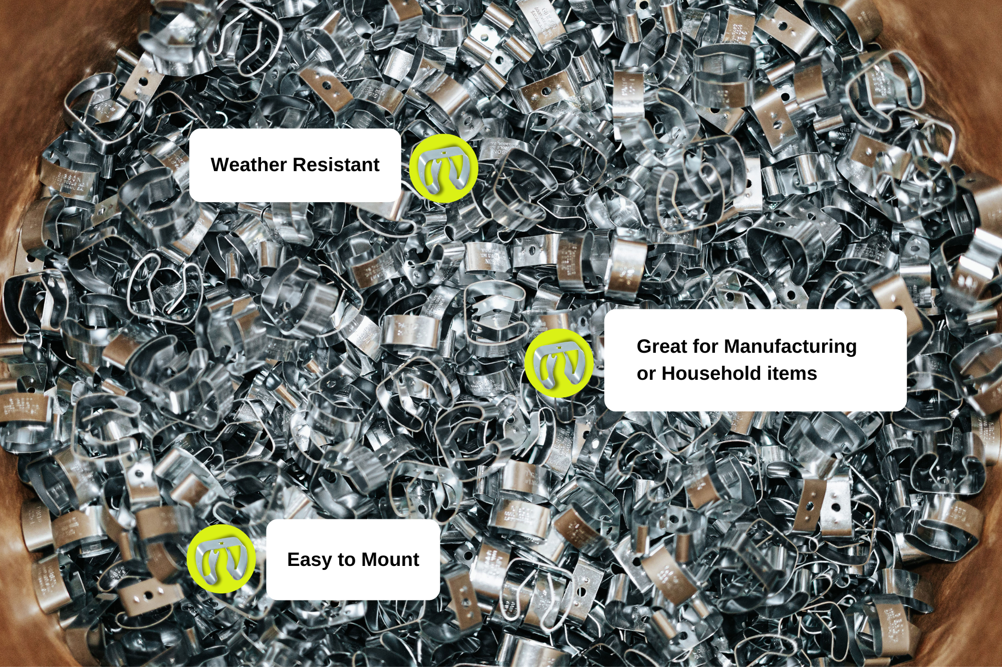 Gripper Clips are weather resistant and easy to mount