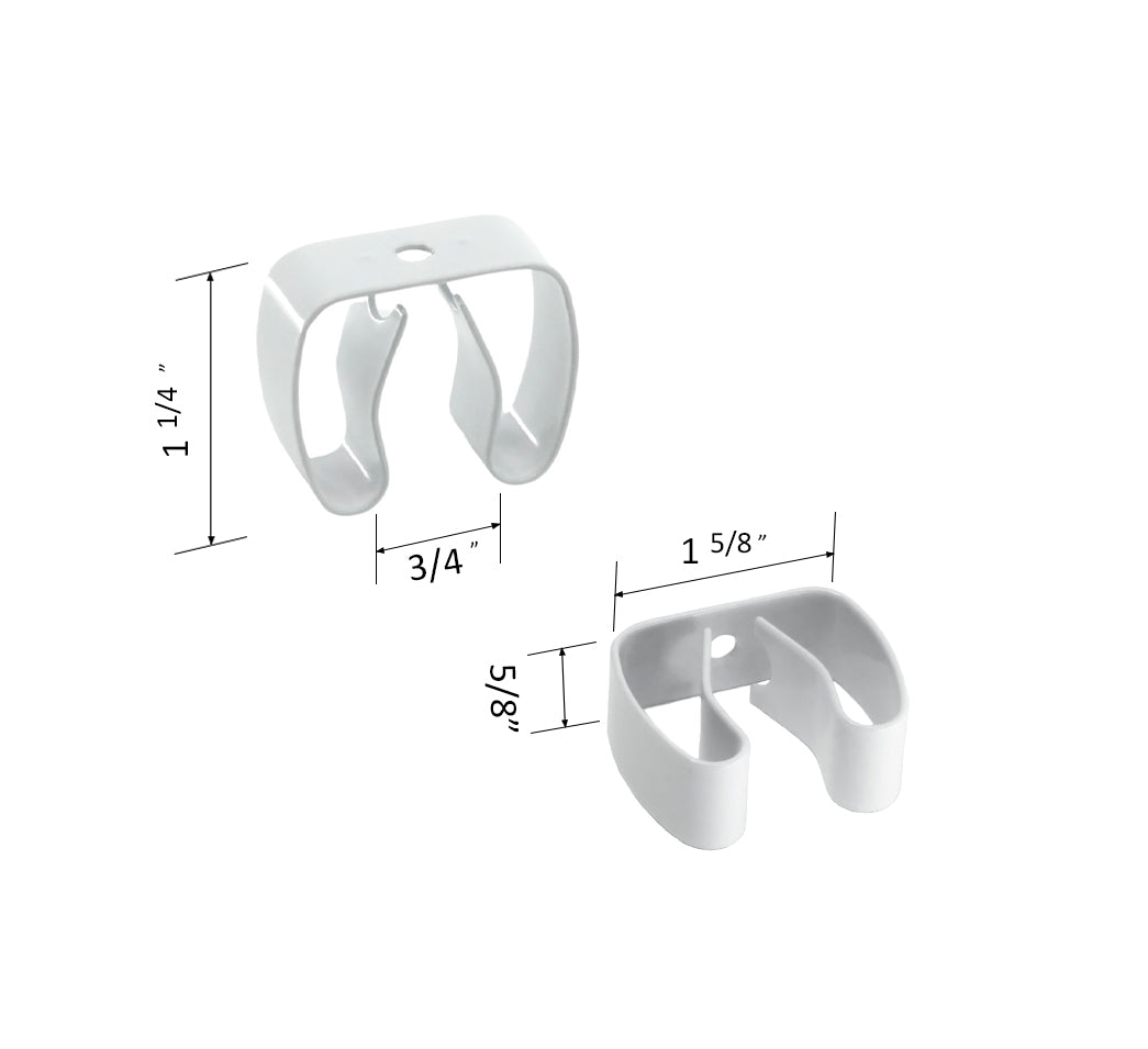 Spring Steel Gripper Clip - Vinyl Coated White - 3/4