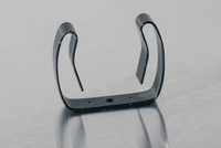close up of a spring steel gripper clip, tool clip, durable, secure holding, Excellent corrosion and wear resistance, good outdoor weather resistance, mounting hole, made in the usa, black vinyl, 00050198000122