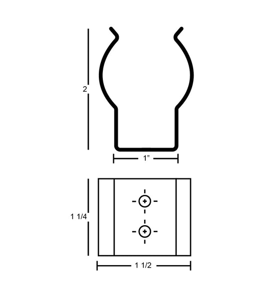 Spring Steel Gripper Clip - Black Nylon Coated - 1 1/2